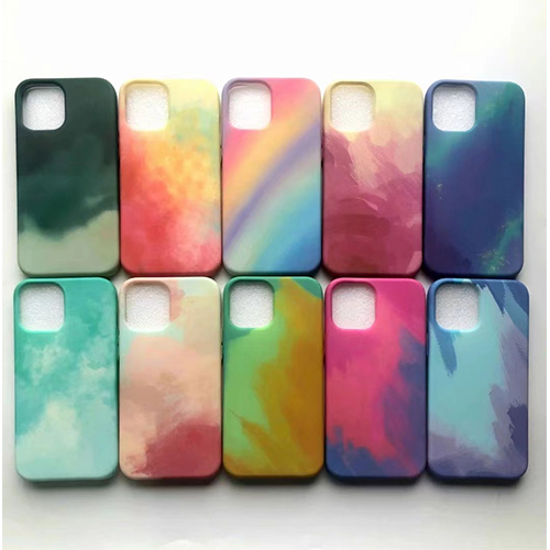 Silicone Watercolor Pattern Phone Casus
